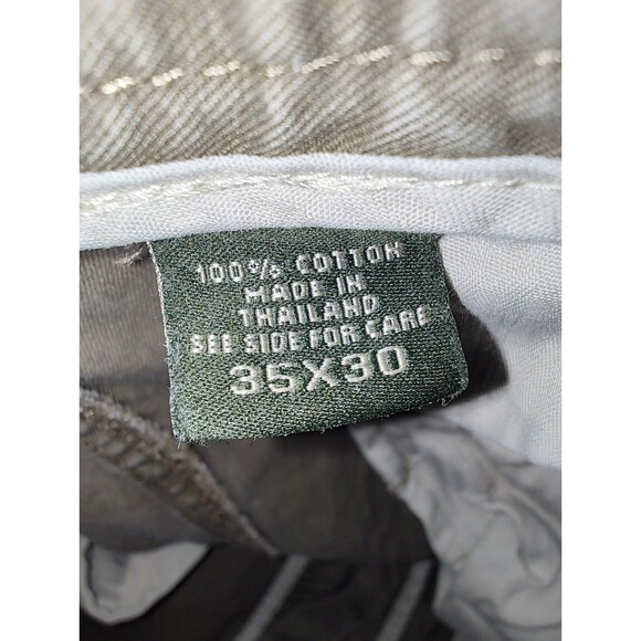 Eddie Bauer Mens Pants 35X30 Cotton Khaki Cream/Gray Outdoor Casual Classic Fit - Picture 2 of 12